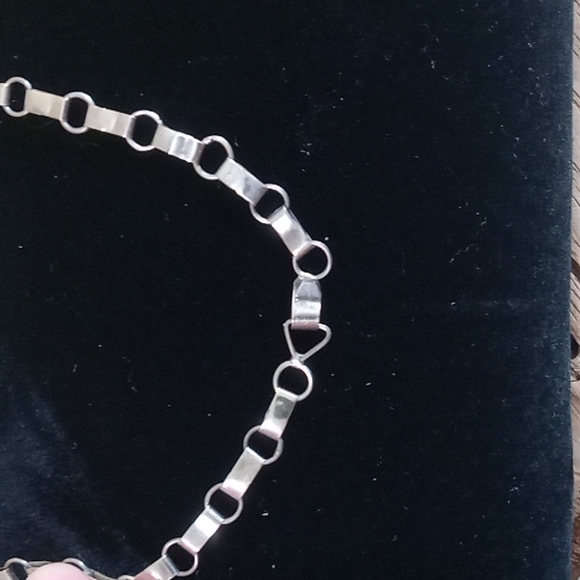 VINTAGE STERLING SILVER ABALONE MEXICAN STERLING SILVER NECKLACE - Picture 4 of 5